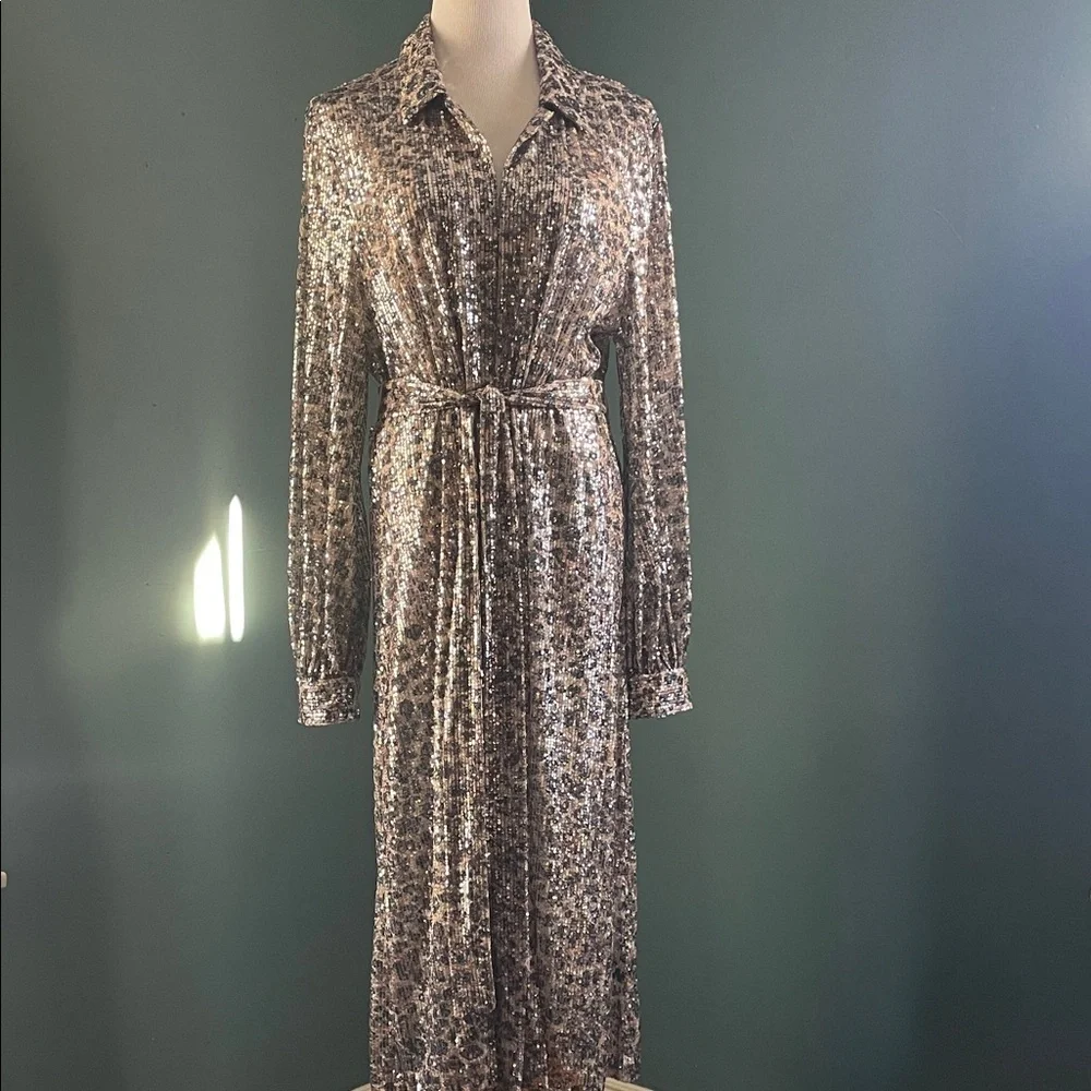 Badgley Mischka Collection
Sequined Leopard-Print Duster or Dress - Picture 2 of 7